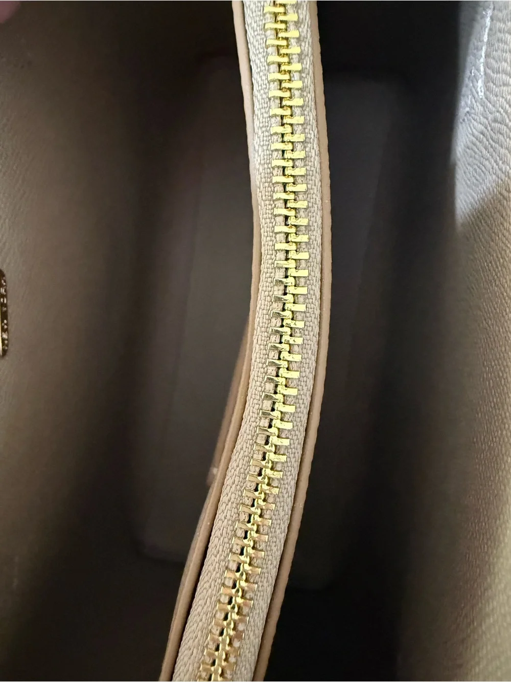 Coach Brown Signature Satchel With Lt Champagne Straps  and Bottom